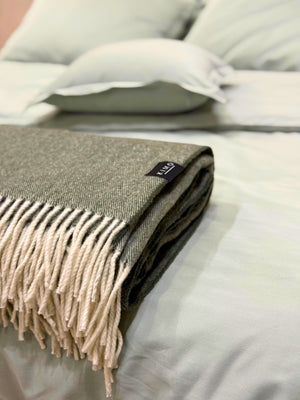 Koc KIMO Duet szałwia - 50% kaszmir 50% merino