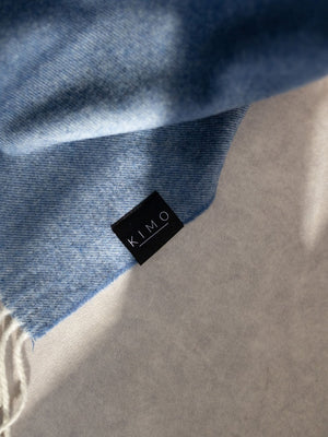 Koc Kimo Wool niebieski - 100% wełna merino