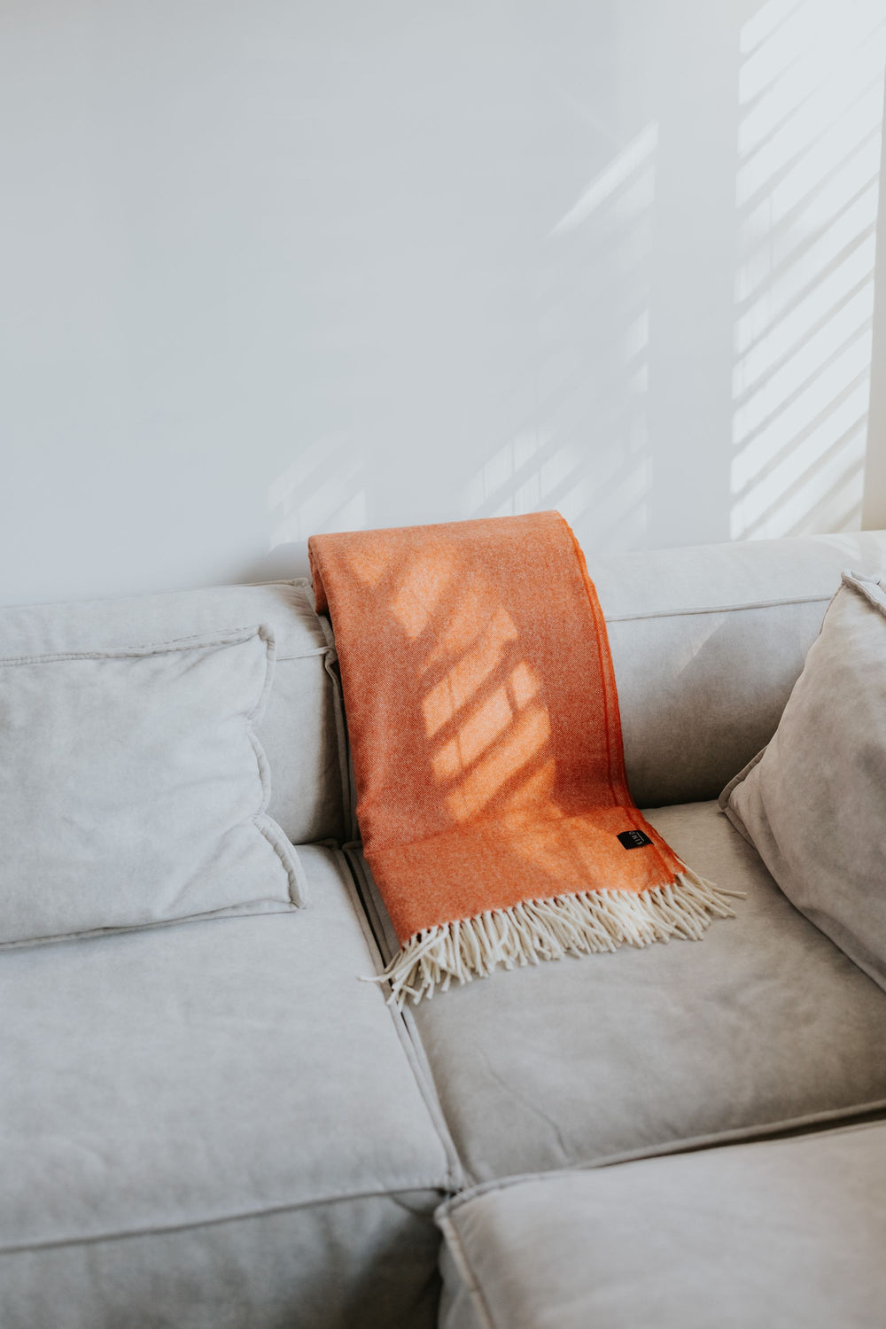 Koc Kimo Wool pomarańczowy - 100% wełna merino