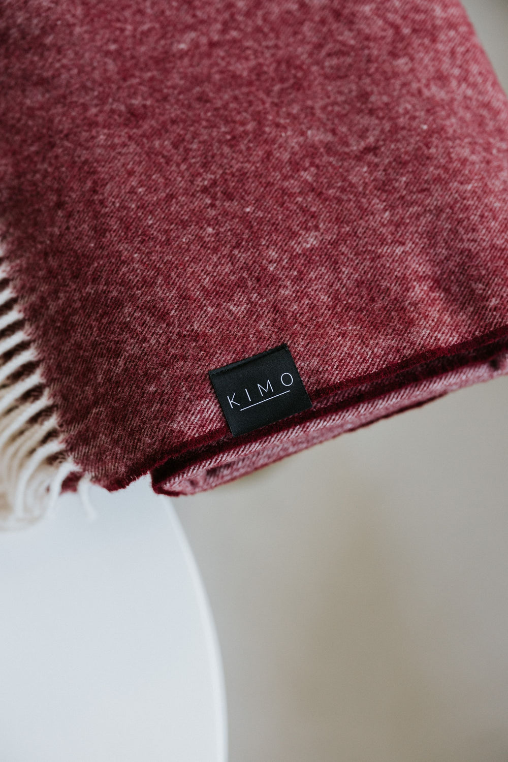 Koc Kimo Wool burgund - 100% wełna merino
