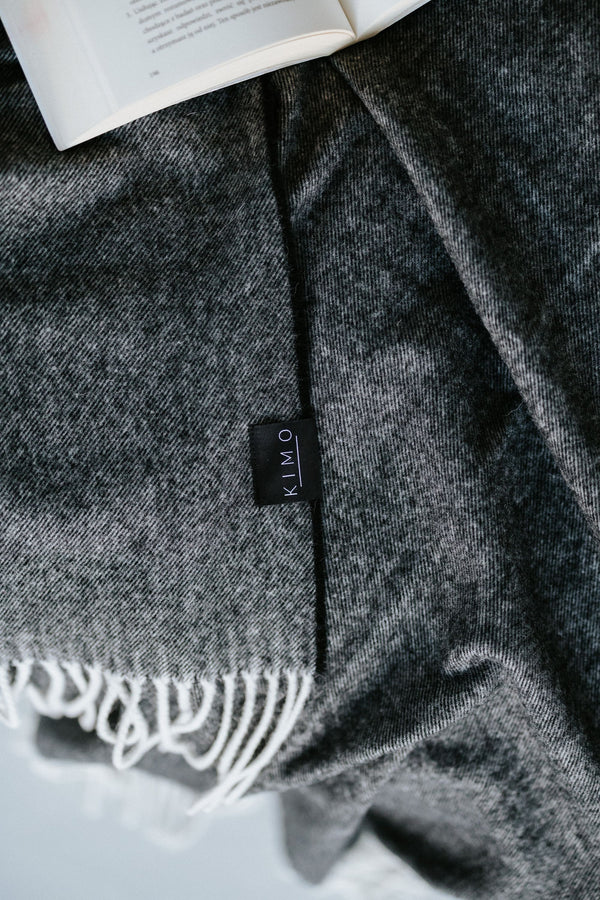 Koc KIMO Duet antracyt - 50% kaszmir 50% merino