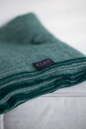 Koc Kimo Wool zielony - 100% wełna merino