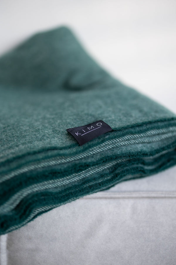 Koc Kimo Wool zielony - 100% wełna merino