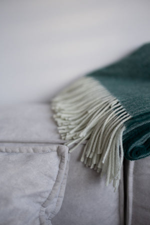 Koc Kimo Wool zielony - 100% wełna merino