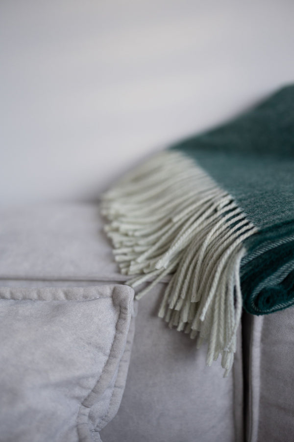 Koc Kimo Wool zielony - 100% wełna merino