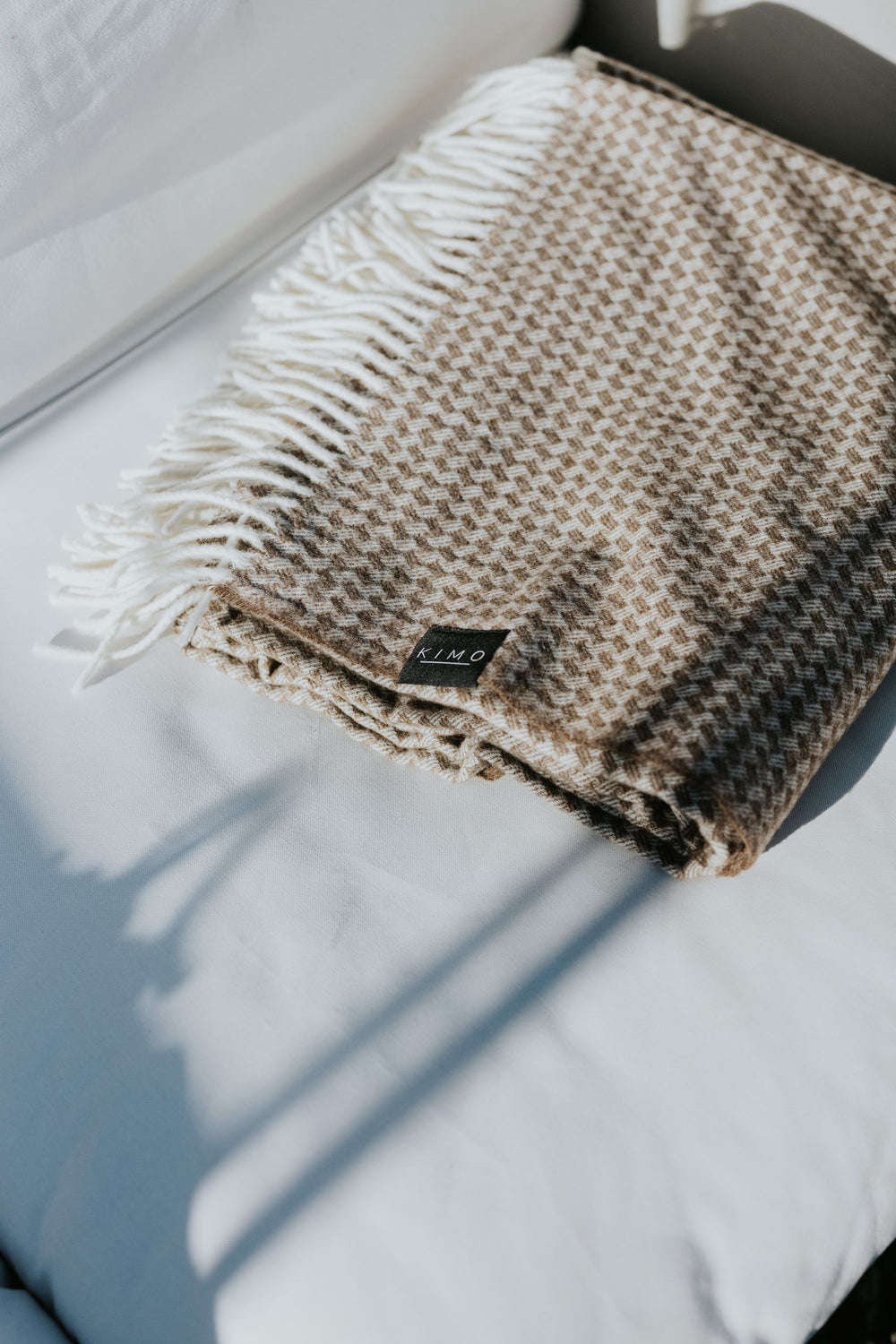 Koc wełniany KIMO NATURA brąz - 100% wełna