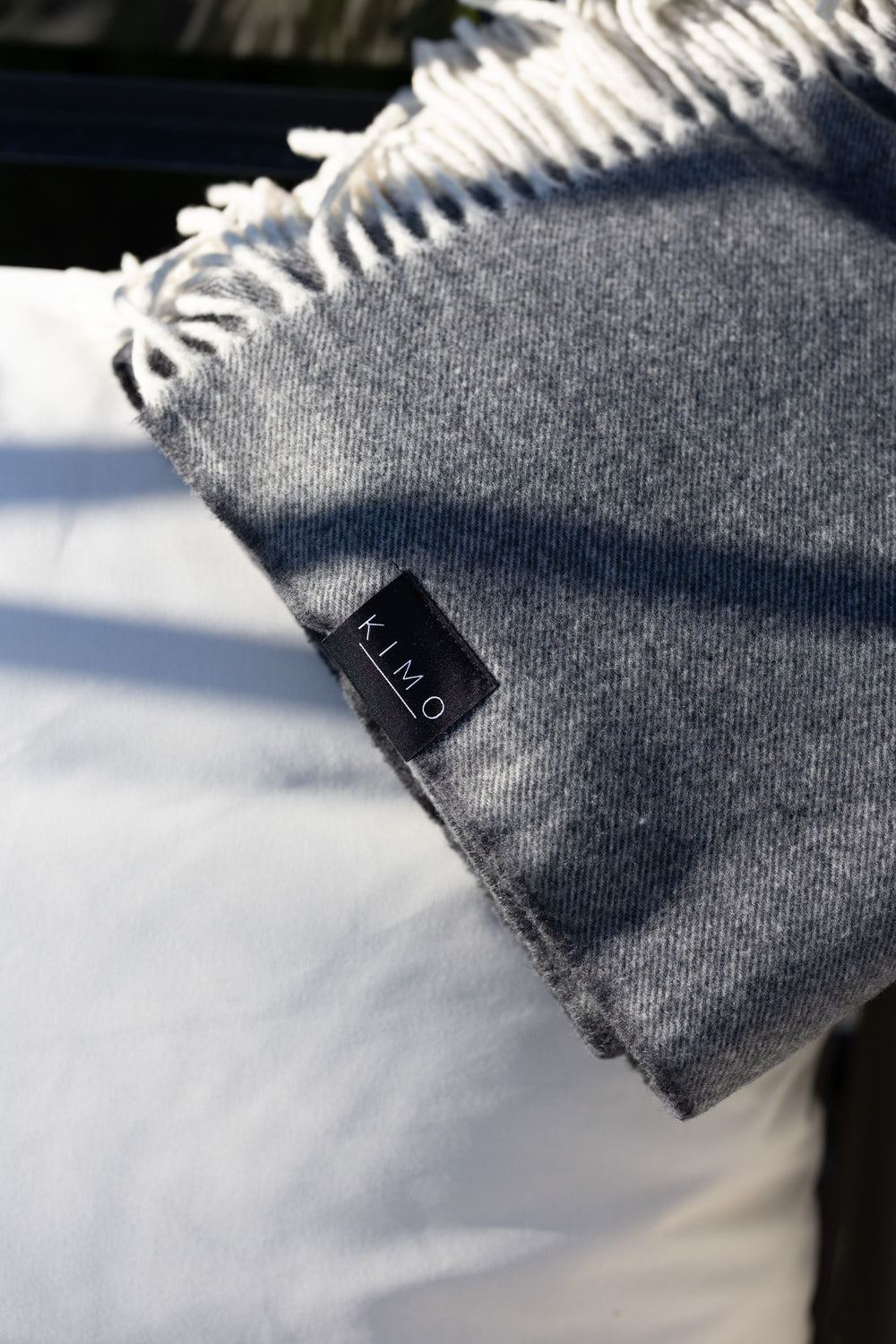 Koc Kimo Wool stalowy - 100% wełna merino