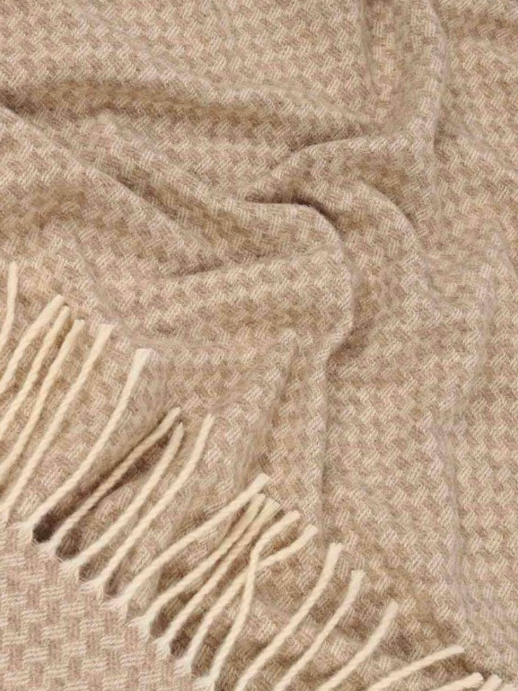 Koc wełniany KIMO NATURA beż - 100% wełna