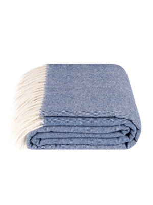 Koc Kimo Wool niebieski - 100% wełna merino