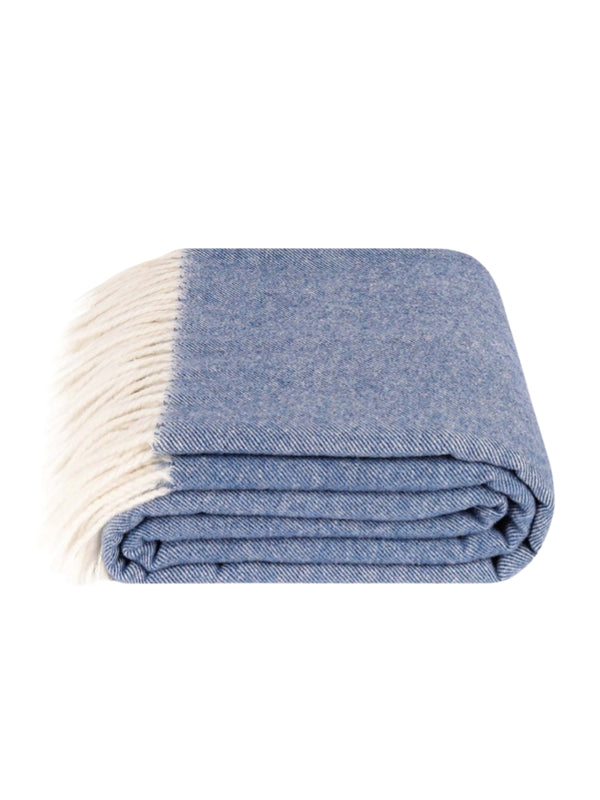 Koc Kimo Wool niebieski - 100% wełna merino