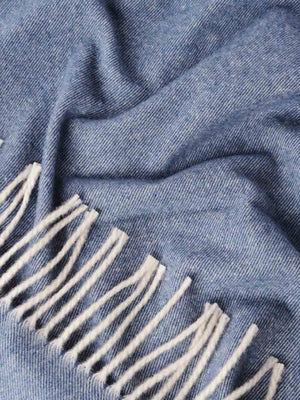 Koc Kimo Wool niebieski - 100% wełna merino