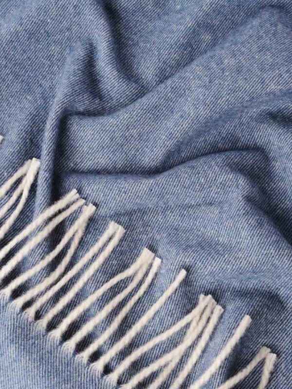 Koc Kimo Wool niebieski - 100% wełna merino