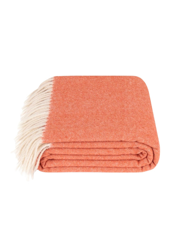 Koc Kimo Wool pomarańczowy - 100% wełna merino