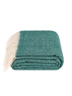Koc Kimo Wool zielony - 100% wełna merino