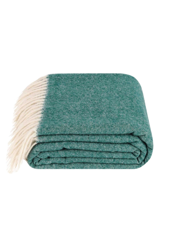 Koc Kimo Wool zielony - 100% wełna merino
