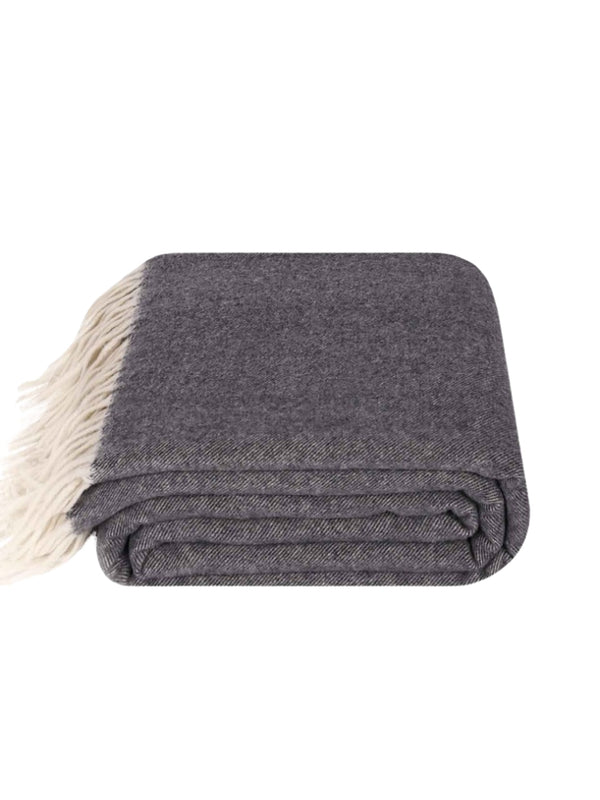 Koc Kimo Wool stalowy - 100% wełna merino