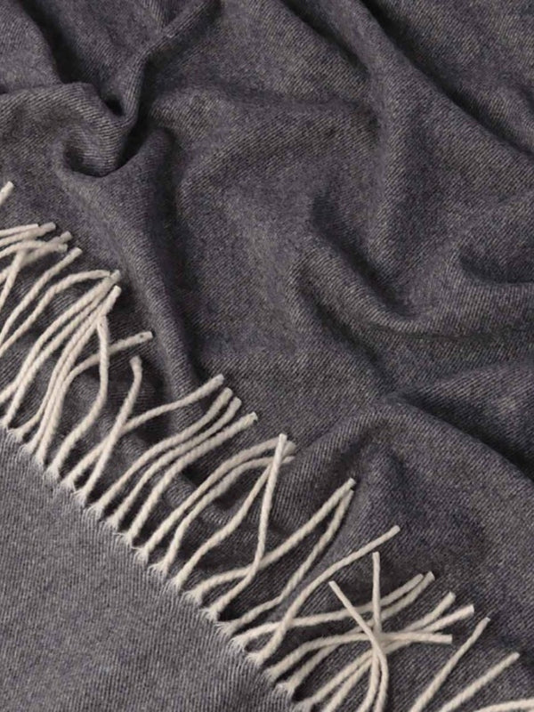 Koc Kimo Wool stalowy - 100% wełna merino