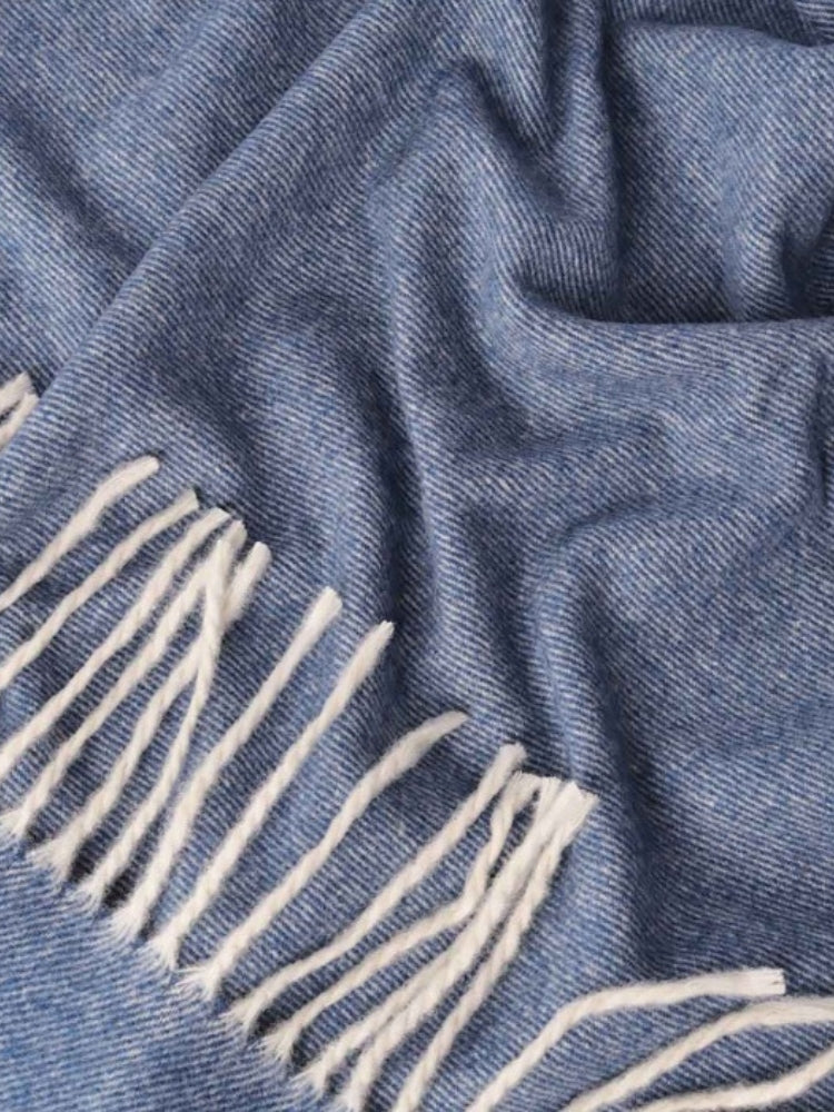 Koc KIMO Duet niebieski - 50% kaszmir 50% merino