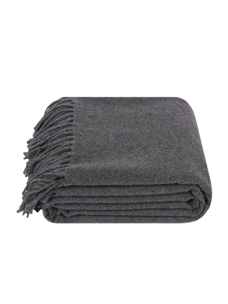 Koc kaszmirowy KIMO PURA antracyt - 100% kaszmir