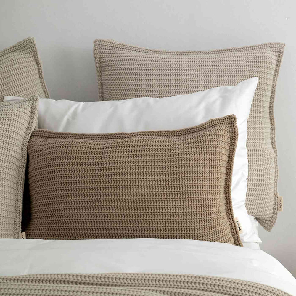 Poszewka Moyha z Wełnianym Splotem Beżowa