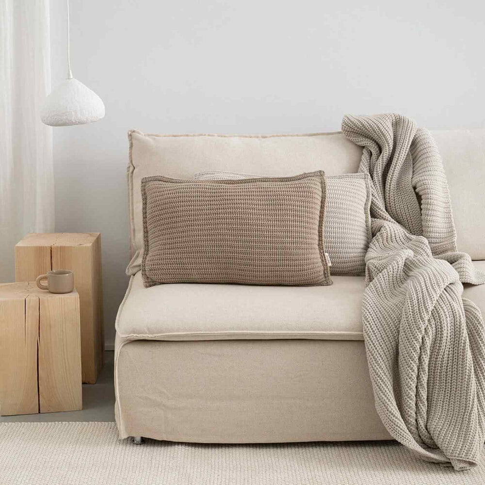 Poszewka Moyha z Wełnianym Splotem Beżowa