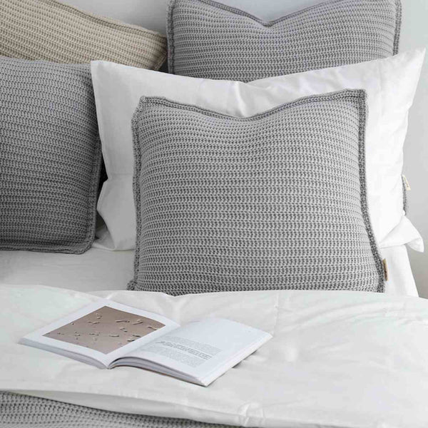 Poszewka Moyha z Wełnianym Splotem Szara